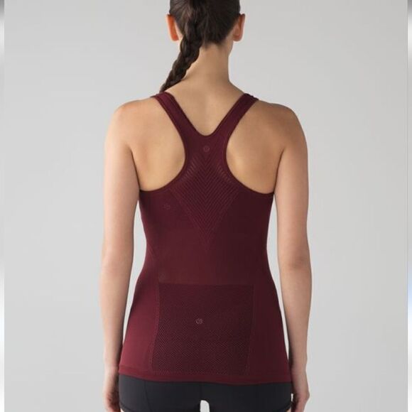 Lululemon Reveal Racerback Tank Top Size M Burgundy - Picture 11 of 11